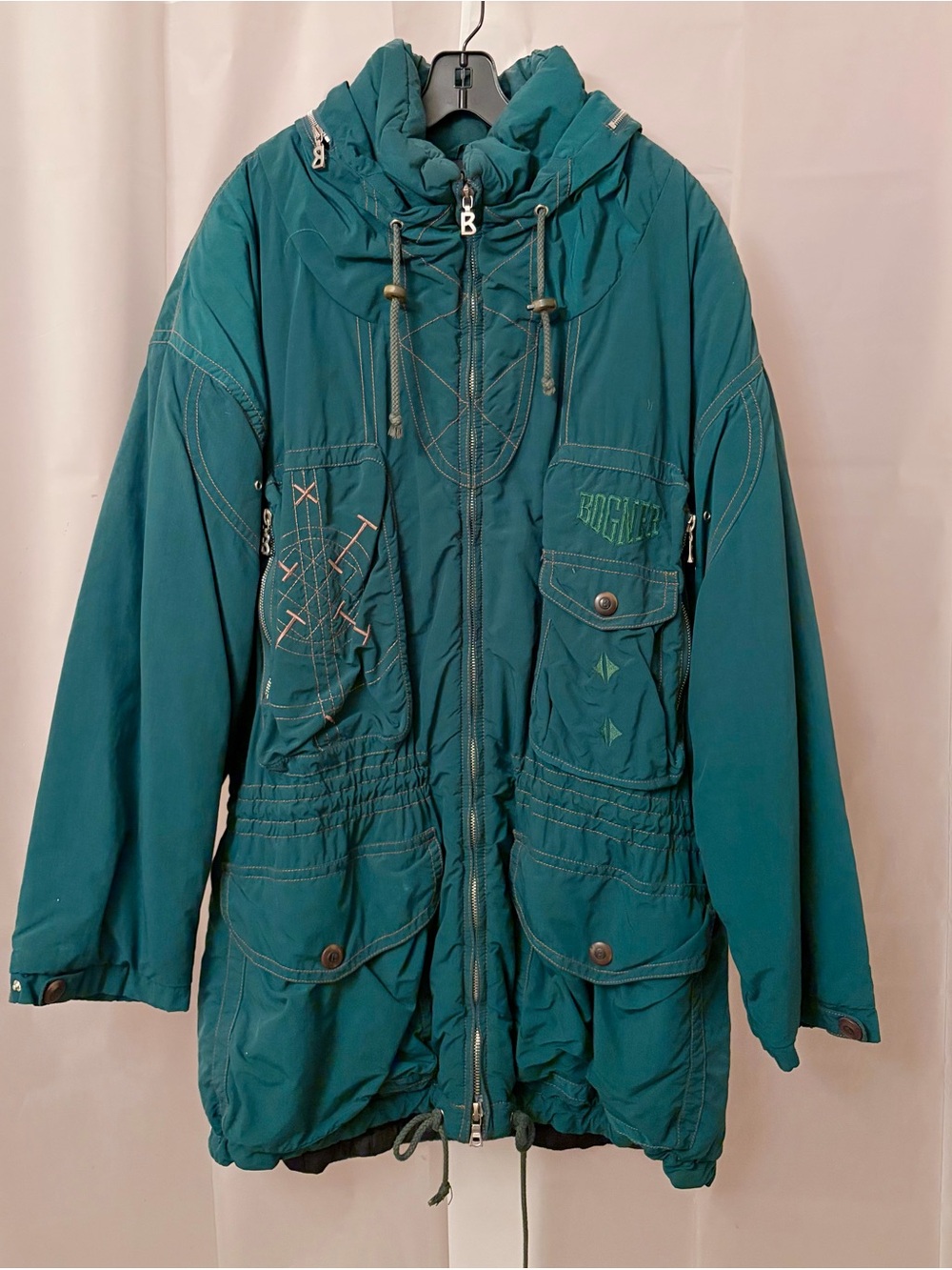 Vintage 90s Bogner by Goan Thylmann Ski Parka Jacket Teal Green Men's XL / 46